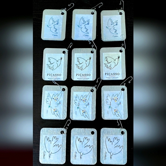 NEW Pablo Picasso Handcrafted 12-Piece Christmas Ornament Set! *Holiday Doves* - Picture 10 of 10